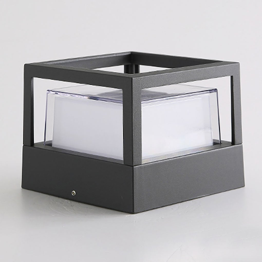 Square Double Layer Shade Outdoor Pier Mount Light Post Lamp - Lamp Outdoor