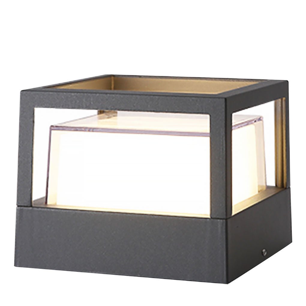 Square Double Layer Shade Outdoor Pier Mount Light Post Lamp - Lamp Outdoor