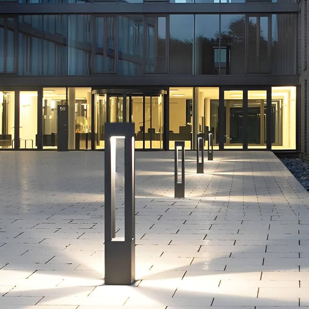 Black Aluminum Garden LED 7W 4-Beam Landscape Bollard Lights - Lamp Outdoor
