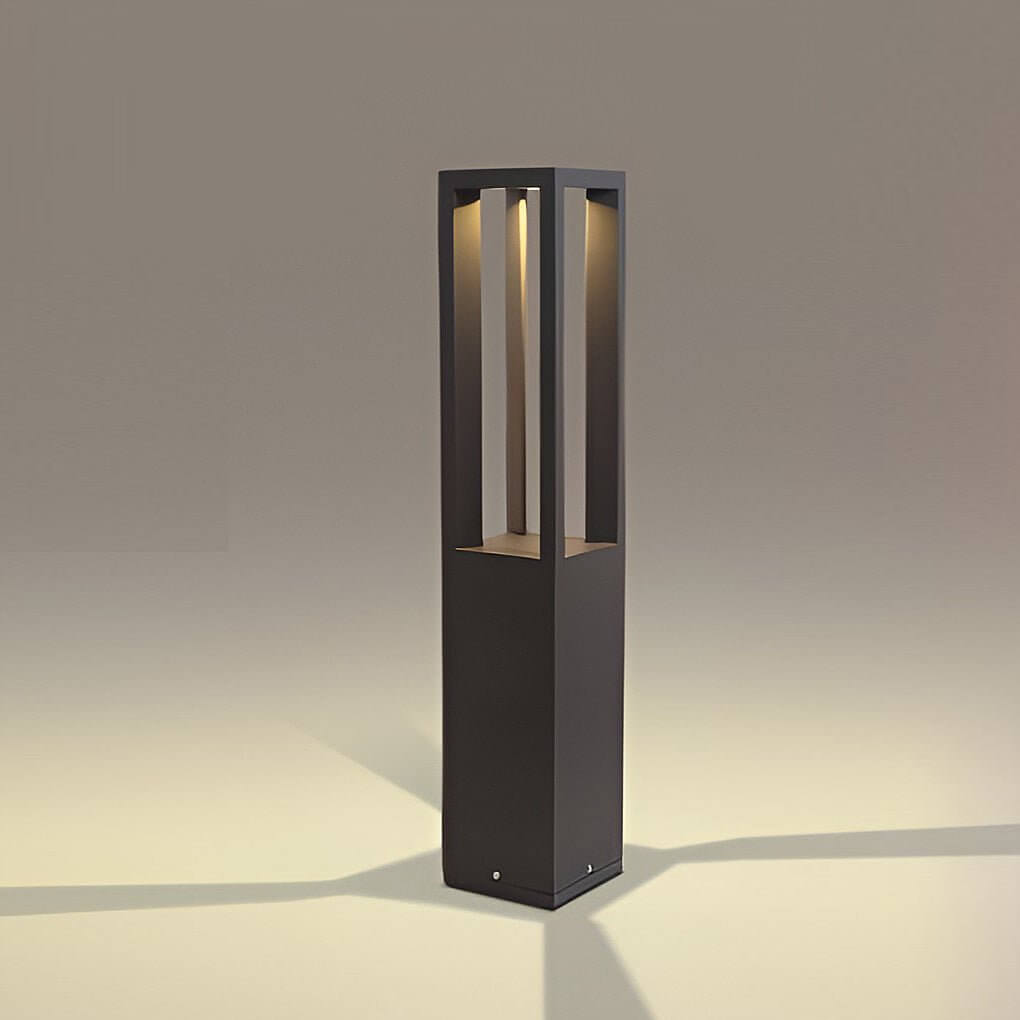 Black Aluminum Garden LED 7W 4-Beam Landscape Bollard Lights - Lamp Outdoor
