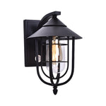 Waterproof Retro Iron Glass Motion Sensor Black Modern Outdoor Wall Lights - Lamp Outdoor