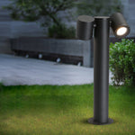Flexi-Glow Dual-Head Rotatable Outdoor Lawn Light for Modern Landscapes - Lamp Outdoor