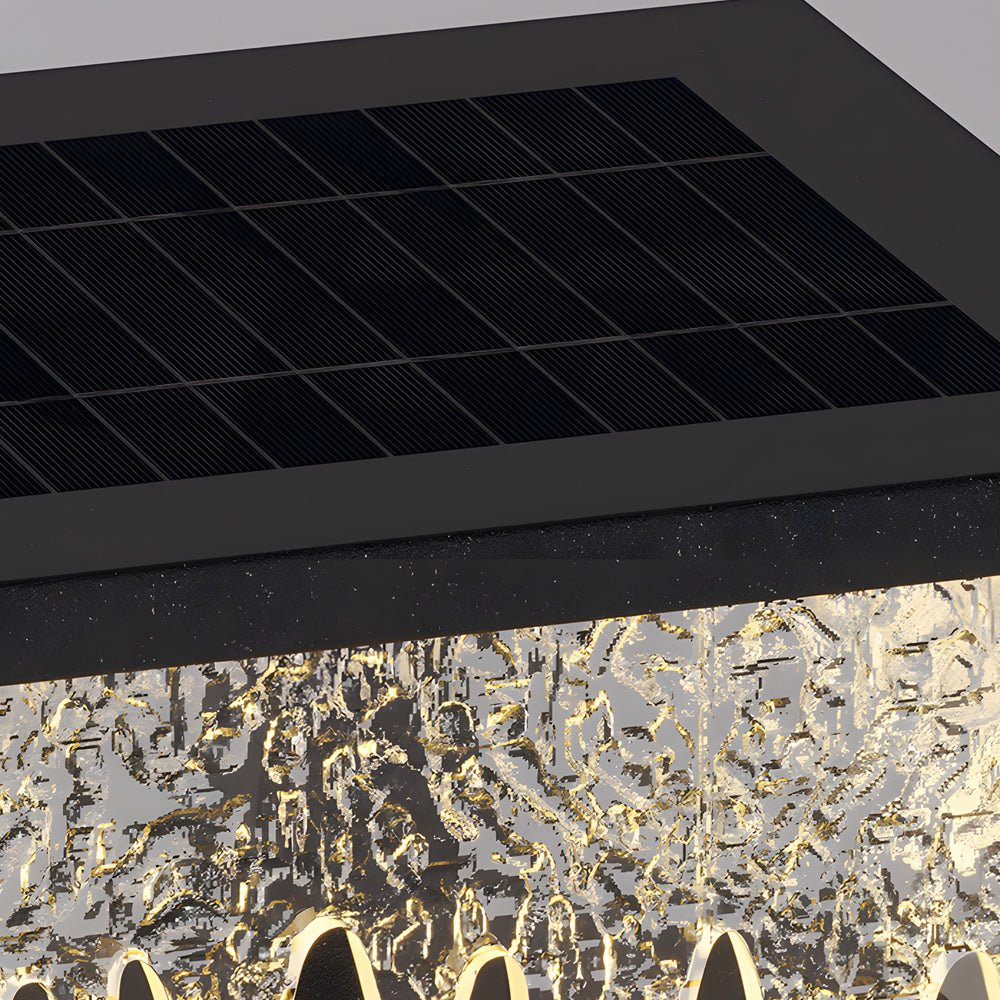 Waterproof Square Creative LED Black Modern Solar Fence Post Lights - Lamp Outdoor