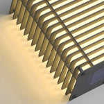 Waterproof Square Grids Stainless Steel Black Modern Solar Wall Lights - Lamp Outdoor