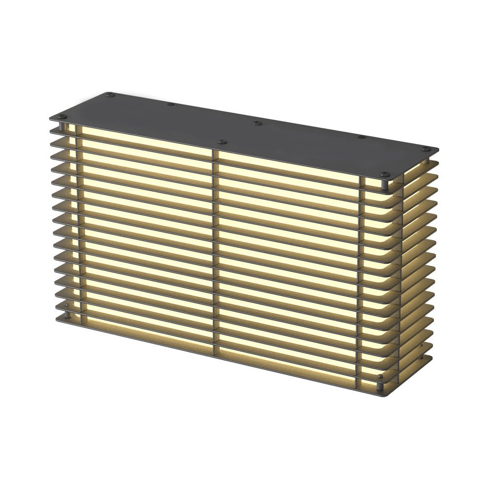 Waterproof Square Grids Stainless Steel Black Modern Solar Wall Lights - Lamp Outdoor